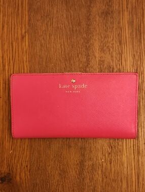 kate spade Bright Pink Zip Continental Wallet